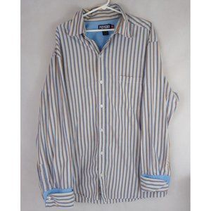 Vintage Psyche Men's Colorful Striped Casual Dress Shirt Size XXL